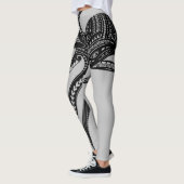 Leggings OCTOPUS POLYNESIAN TRIBAL HAWAII ÎLES Blk (Gauche)