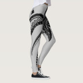 Leggings OCTOPUS POLYNESIAN TRIBAL HAWAII ÎLES Blk (Droite)