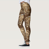 Leggings Octopus Steampunk Surreal Retro Style Machine (Gauche)
