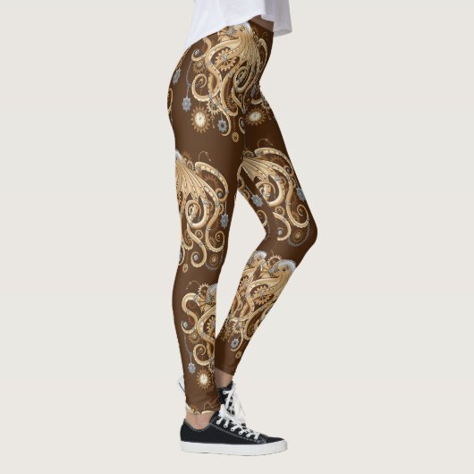 Leggings Octopus Steampunk Surreal Retro Style Machine (Droite)