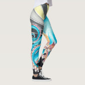 Leggings Octopus Tentacles Kraken Retro Encre de bande (Droite)