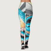 Leggings Octopus Tentacles Kraken Retro Encre de bande (Dos)