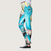 Leggings Octopus Tentacles Kraken Retro Encre de bande (Gauche)