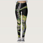 Leggings Octopus vert noir (Devant)