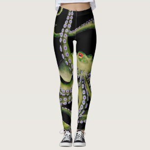 Leggings Octopus vert noir