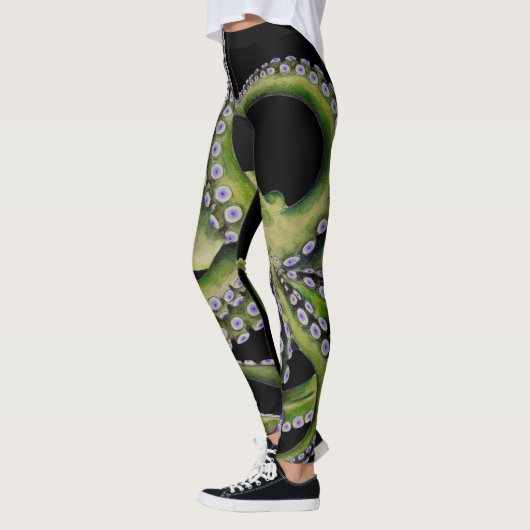 Leggings Octopus vert noir (Gauche)
