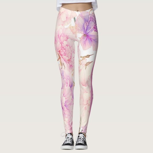 Leggings Oeillets roses et violets, Relaxant (Devant)