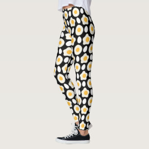 Leggings Oeuf frit Motif Petit-déjeuner Amoureux Fleur de