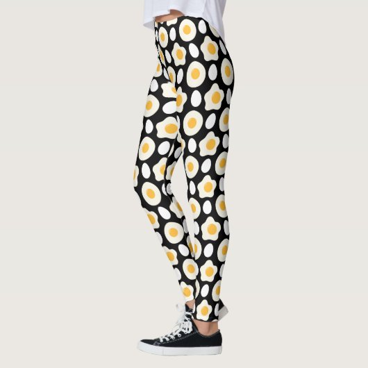 Leggings Oeuf frit Motif Petit-déjeuner Amoureux Fleur de m (Gauche)
