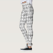 Leggings Oeufs de Pâques fantaisie Motif noir blanc (Gauche)
