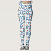 Leggings Oeufs de poulet Rouge Blanc Bleu Étoiles Motif de (Devant)