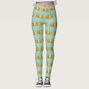Leggings Œuvre d'art côtière nautique vintage crabe variegé