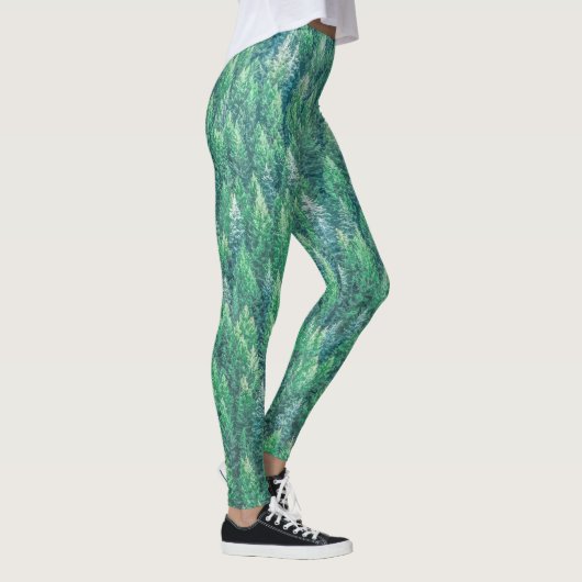 Leggings Oeuvre d'art élégante de pins verts| Légendes (Droite)