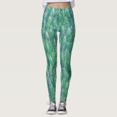 Leggings Oeuvre d'art élégante de pins verts| Légendes (Devant)