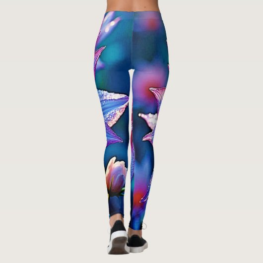 Leggings Oeuvre d'art en fleurs éthérées (Dos)