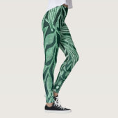 Leggings OEuvre d'art Feuille vert botanique (Droite)