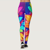 Leggings Oeuvre de fleurs psychédélique (Dos)