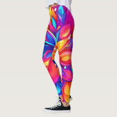 Leggings Oeuvre de fleurs psychédélique (Gauche)