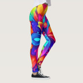 Leggings Oeuvre de fleurs psychédélique (Droite)