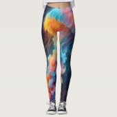 Leggings Oeuvre de méduse cosmique (Devant)