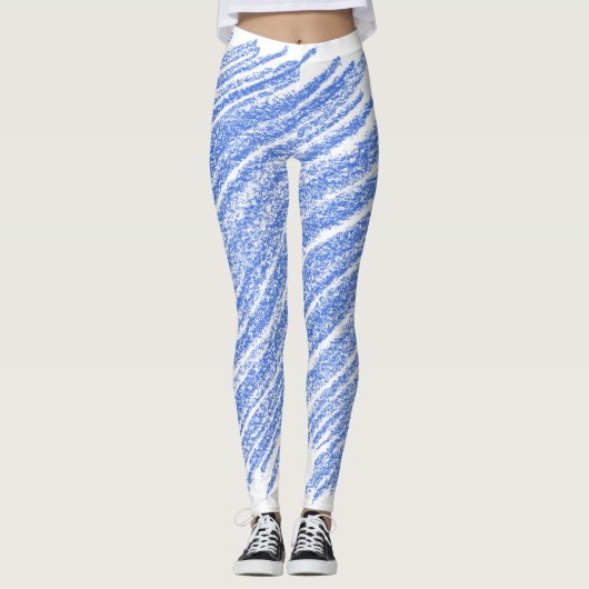 Leggings Oeuvre de style Crayon bleu (Devant)
