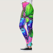 Leggings Oeuvre vibrante de bleuets (Gauche)