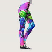Leggings Oeuvre vibrante de bleuets (Droite)