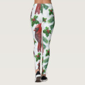 Leggings oiseau Cardinal Rouge aquarelle (Dos)