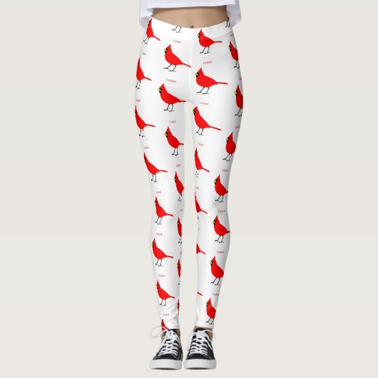 Leggings Oiseau cardinal rouge Thunder_Cove (Devant)