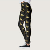 Leggings Oiseau d'or sur Arrière - plan noir (Gauche)