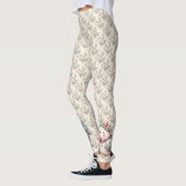 Leggings Oiseau folklorique floral au charme Pastel Boho (Gauche)