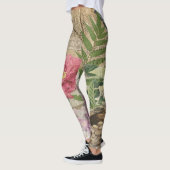 Leggings Oiseau Nid Floral Jardin Fleur Papillon Art (Gauche)