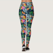 Leggings Oiseau Tropical Du Paradis Et De L'Orchidée (Dos)