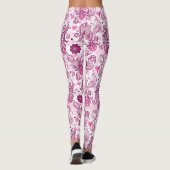 Leggings Oiseau Violet Et Rose (Dos)