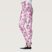 Leggings Oiseau Violet Et Rose (Gauche)