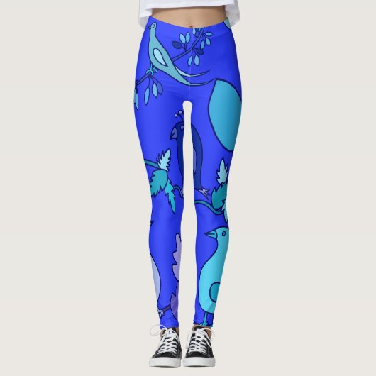 Leggings Oiseaux bleus (Devant)