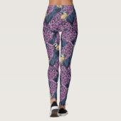 Leggings Oiseaux dans le jardin violet lilas (Dos)