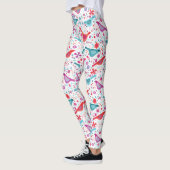 Leggings Oiseaux dans un jardin Boho Aquarelle moderne (Gauche)