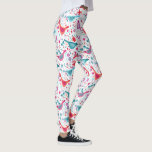 Leggings Oiseaux dans un jardin Boho Aquarelle moderne<br><div class="desc">Peinture d'aquarelle de style bohème moderne d'oiseaux dans un jardin de fleurs sauvages orange vif,  rose et turquoise.</div>