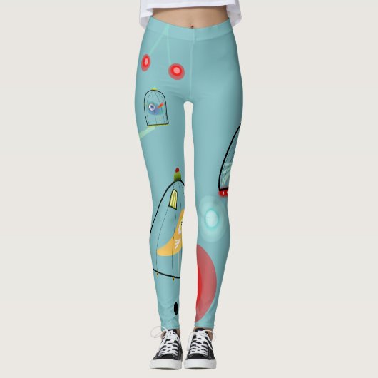 Leggings Oiseaux dans une cage (Devant)