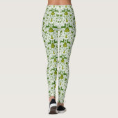Leggings Oiseaux de cerfs en fleurs de Noël or (Dos)