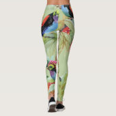 Leggings Oiseaux de fleurs d'été : Motif tropical (Dos)