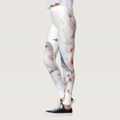 Leggings Oiseaux de l'amour romantique Branche de fleurs de (Gauche)