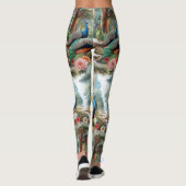 Leggings Oiseaux de paon en forêt (Dos)