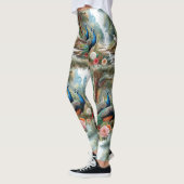 Leggings Oiseaux de paon en forêt (Gauche)