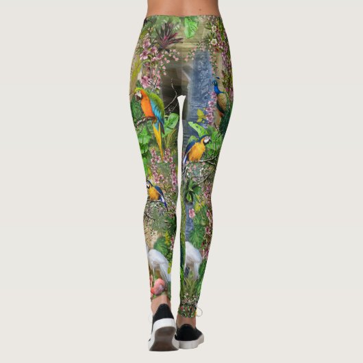 Leggings Oiseaux du paradis Répéter l'impression (Dos)