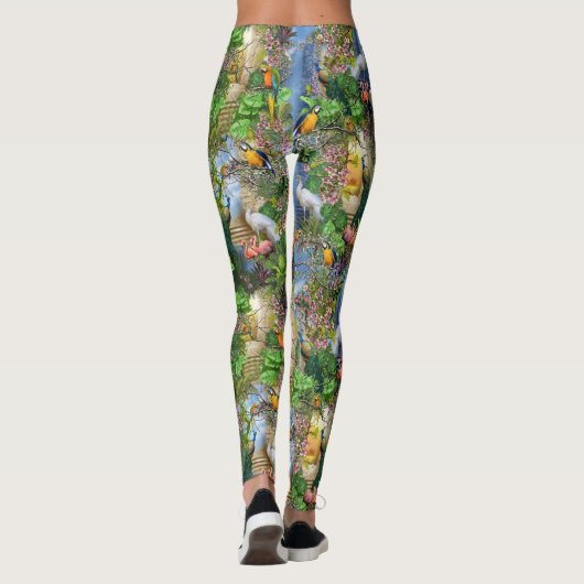 Leggings Oiseaux du paradis Répéter l'impression (Dos)