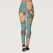 Leggings Oiseaux Fleurs Hokusai Art Japonais (Dos)