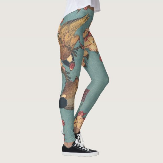 Leggings Oiseaux Fleurs Hokusai Art Japonais (Droite)
