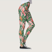 Leggings Oiseaux Floraux Tropicaux Du Paradis Feuille De Pa (Droite)